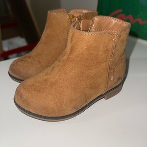 Kids Tan Suede Ankle Boots